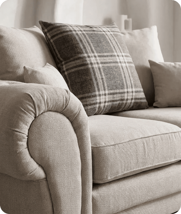 Florence Scatter Back Cream Fabric 2 Seater Sofa