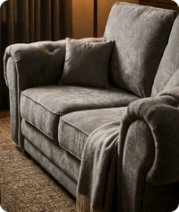 Florence High Back Grey Fabric 2 Seater Sofa