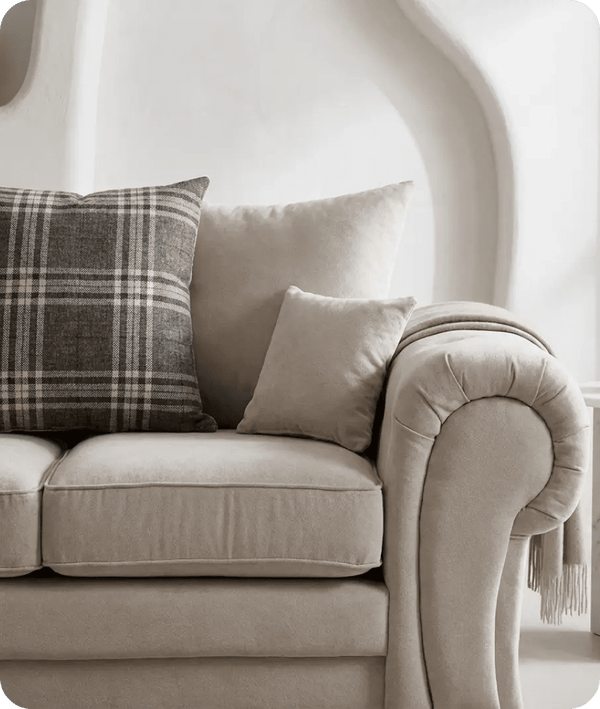 Florence Scatter Back Cream Fabric 2 Seater Sofa