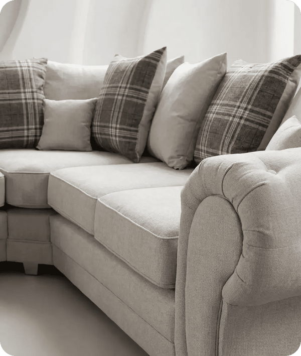 Florence Scatter Back  Cream Fabric Corner Sofa