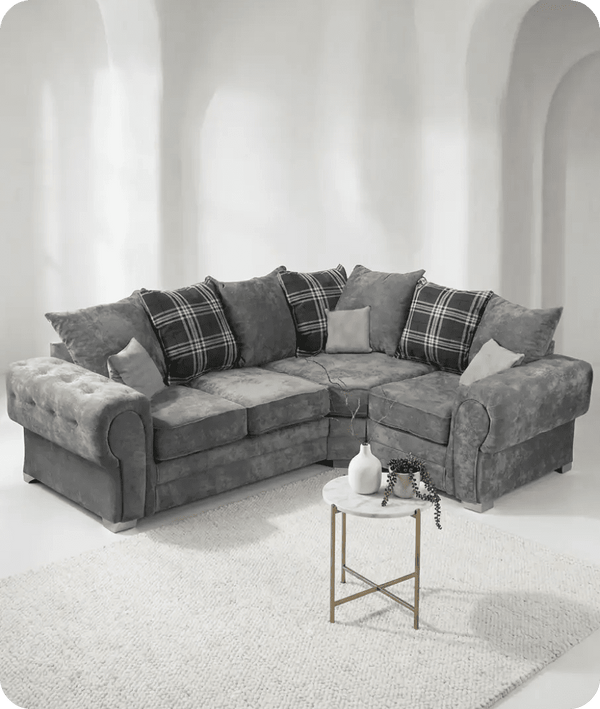 Florence Scatter Grey Fabric Right Corner Sofa