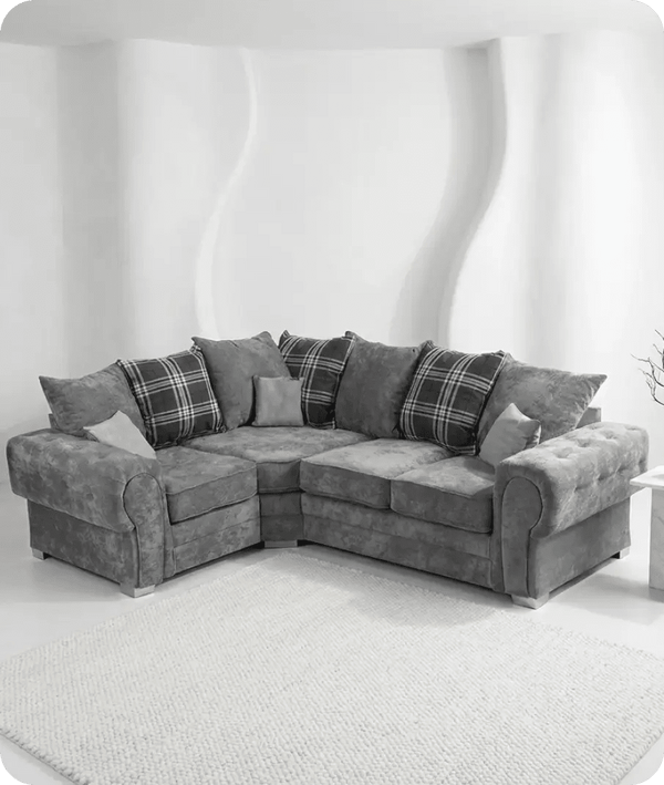Florence Scatter Grey Fabric Left Corner Sofa