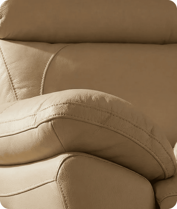 Torino Genuine Leather Cream Electric Power Recliner 3 Seater Sofa