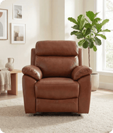 Torino Genuine Leather Tan Electric Power Recliner Armchair