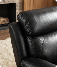 Torino Genuine Leather Black  Electric Power Recliner Armchair