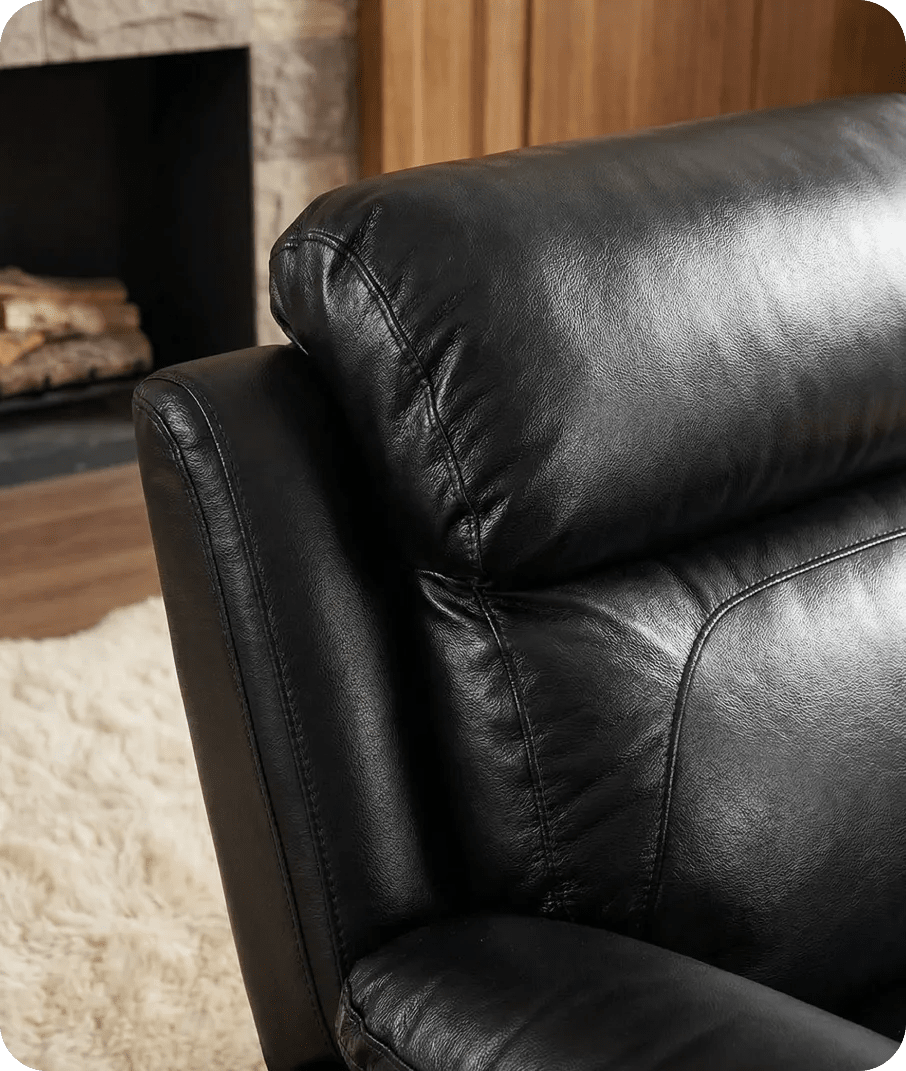 Torino Genuine Leather Black  Electric Power Recliner Armchair