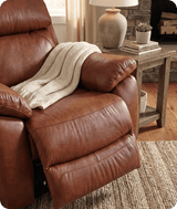 Torino Genuine Leather Tan Electric Power Recliner Armchair