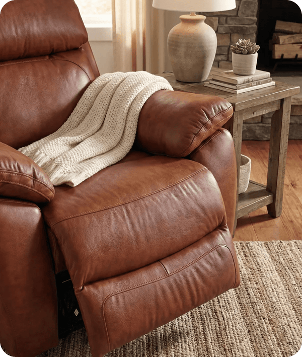 Torino Genuine Leather Tan Electric Power Recliner Armchair