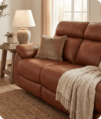 Torino Genuine Leather Tan Electric Power Recliner 3 Seater Sofa