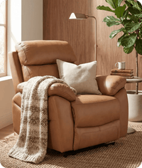 Torino Genuine Leather Caramel Electric Power Recliner Armchair