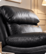 Torino Genuine Leather Black  Electric Power Recliner Armchair