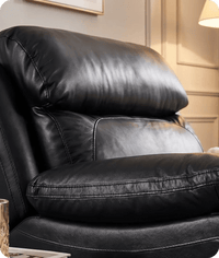 Torino Genuine Leather Black  Electric Power Recliner Armchair