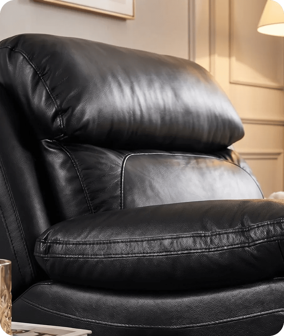 Torino Genuine Leather Black  Electric Power Recliner Armchair