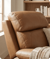 Torino Genuine Leather Caramel Electric Power Recliner Armchair