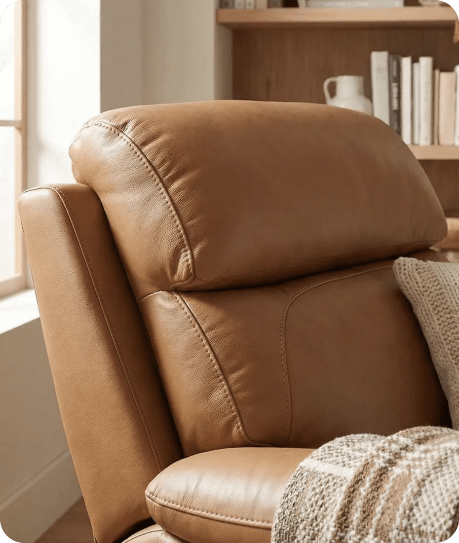 Torino Genuine Leather Caramel Electric Power Recliner Armchair