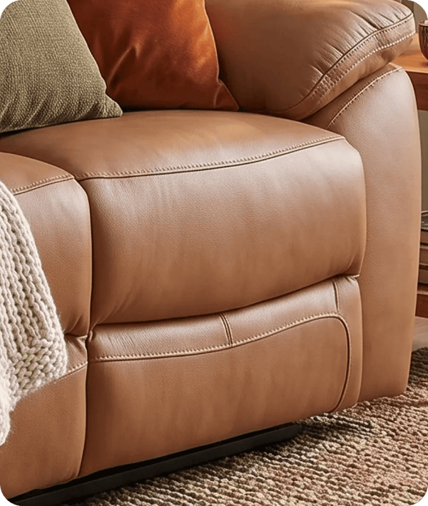 Torino Genuine Leather Caramel Electric Power Recliner 2 Seater Sofa