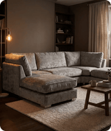 Westminster Silver Alaska Fabric U Shape High Back Corner Sofa