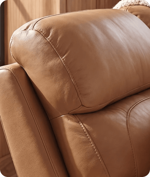 Torino Genuine Leather Caramel Electric Power Recliner 3 Seater Sofa