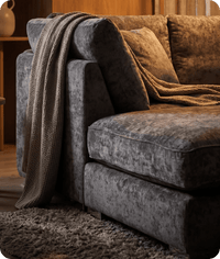 Westminster Coal Alaska Fabric U Shape High Back Corner Sofa