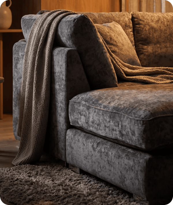 Westminster Coal Alaska Fabric U Shape High Back Corner Sofa