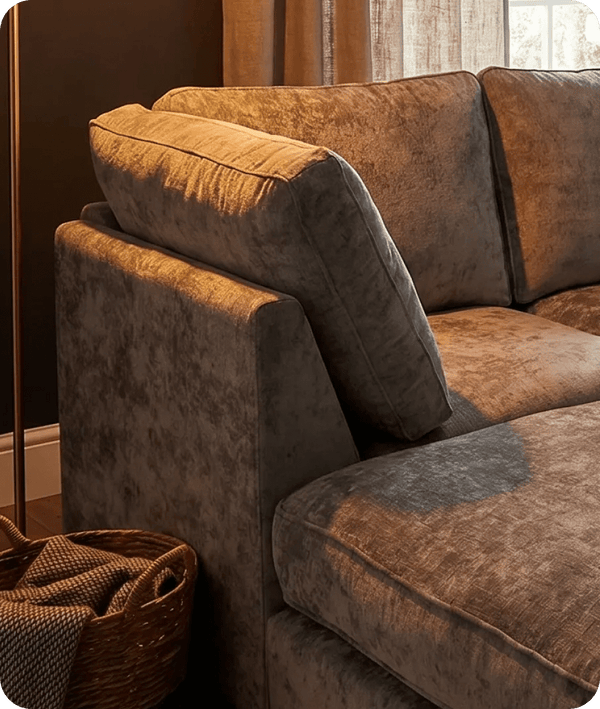 Westminster Silver Alaska Fabric U Shape High Back Corner Sofa