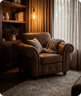 Savile Tan Suede Armchair