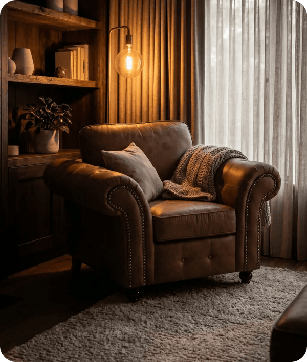 Savile Tan Suede Armchair