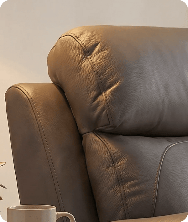 Torino Genuine Leather Grey Electric Power Recliner Armchair