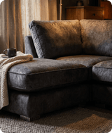 Westminster Coal Alaska Fabric U Shape High Back Corner Sofa