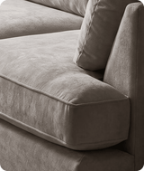 Mayfair Silver  Fabric U Shape High Back Corner Sofa + Footstool