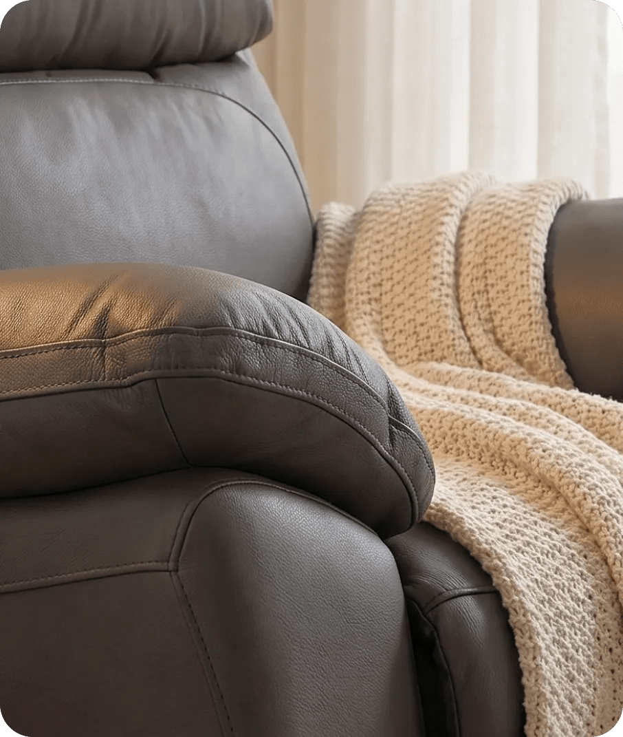 Torino Genuine Leather Grey Electric Power Recliner Armchair