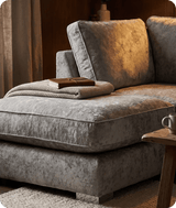 Westminster Silver Alaska Fabric U Shape High Back Corner Sofa