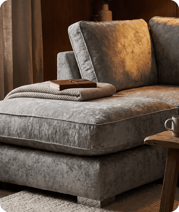 Westminster Silver Alaska Fabric U Shape High Back Corner Sofa