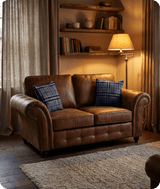 Savile Tan Suede 2 Seater Sofa