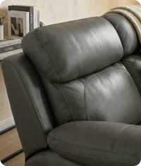 Torino Genuine Leather Grey Electric Power Recliner 2 Seater Sofa