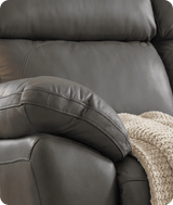 Torino Genuine Leather Grey Electric Power Recliner 2 Seater Sofa