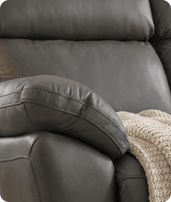 Torino Genuine Leather Grey Electric Power Recliner 2 Seater Sofa