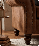 Savile Tan Suede 2 Seater Sofa