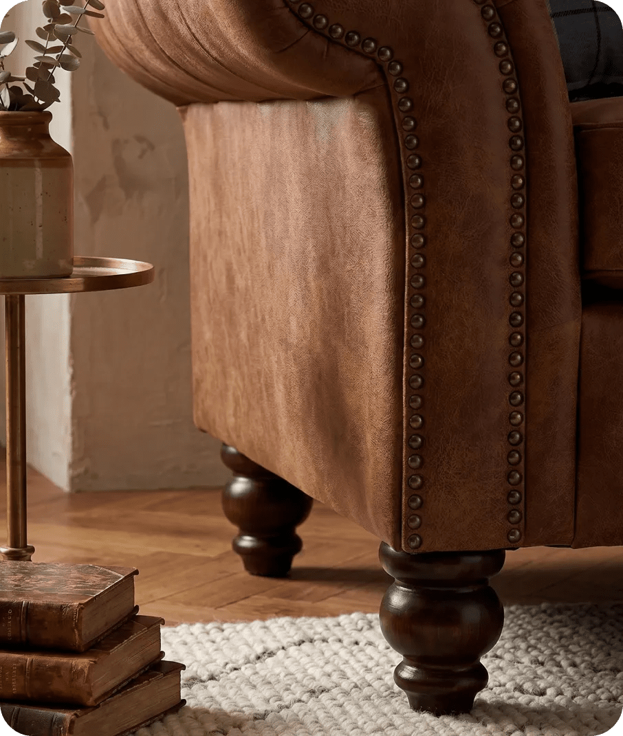 Savile Tan Suede 2 Seater Sofa