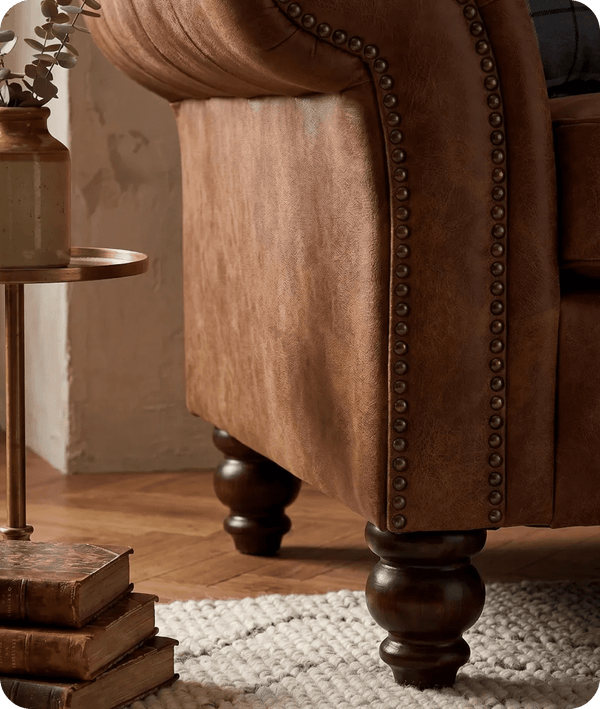 Savile Tan Suede 2 Seater Sofa