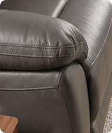 Torino Genuine Leather Grey Electric Power Recliner 3 Seater Sofa