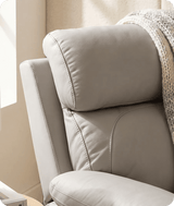 Torino Genuine Leather Light Grey Electric Power Recliner Armchair