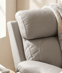 Torino Genuine Leather Light Grey Electric Power Recliner Armchair