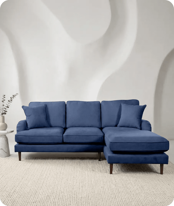 Durham Navy Fabric Right Hand Corner Sofa