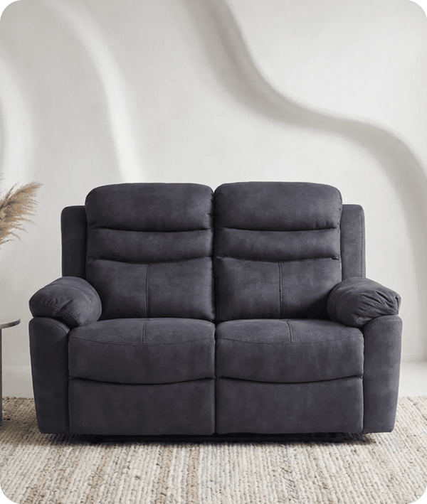 Bristol Grey Fabric Manual Recliner 2 Seater Sofa