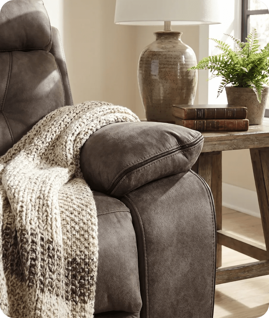 foster-brown-fabric-electric-recliner-armchair-side-view