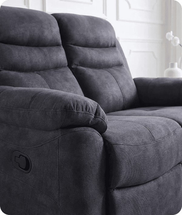 Bristol Grey Fabric Manual Recliner 2 Seater Sofa