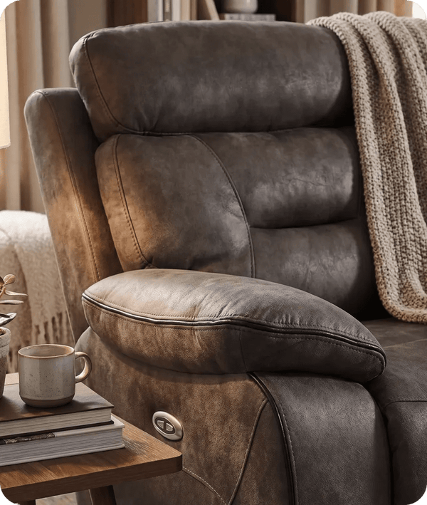 Foster Brown Leather 2 Seater Sofa