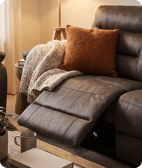 Foster Brown Leather 3 Seater Sofa