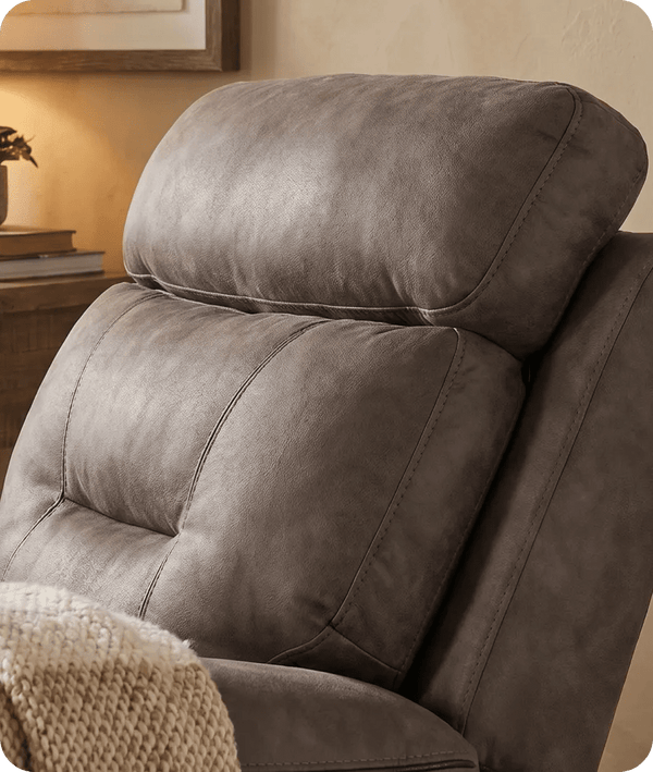 Foster Brown Fabric Electric Recliner Armchair
